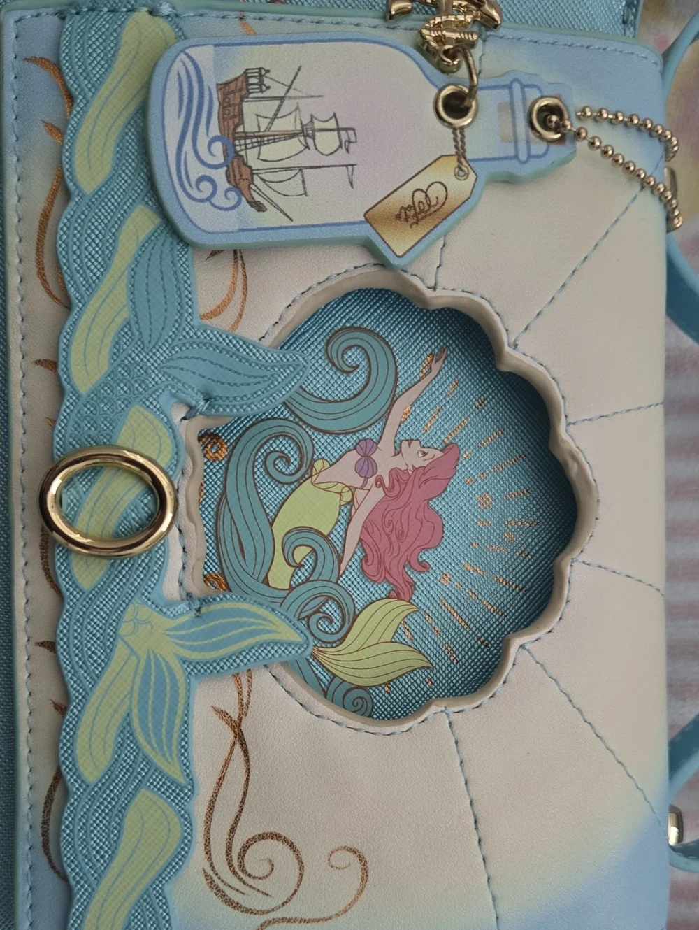Whimsical Mermaid Sea-Blue Crossbody Bag - Picture 2 of 6